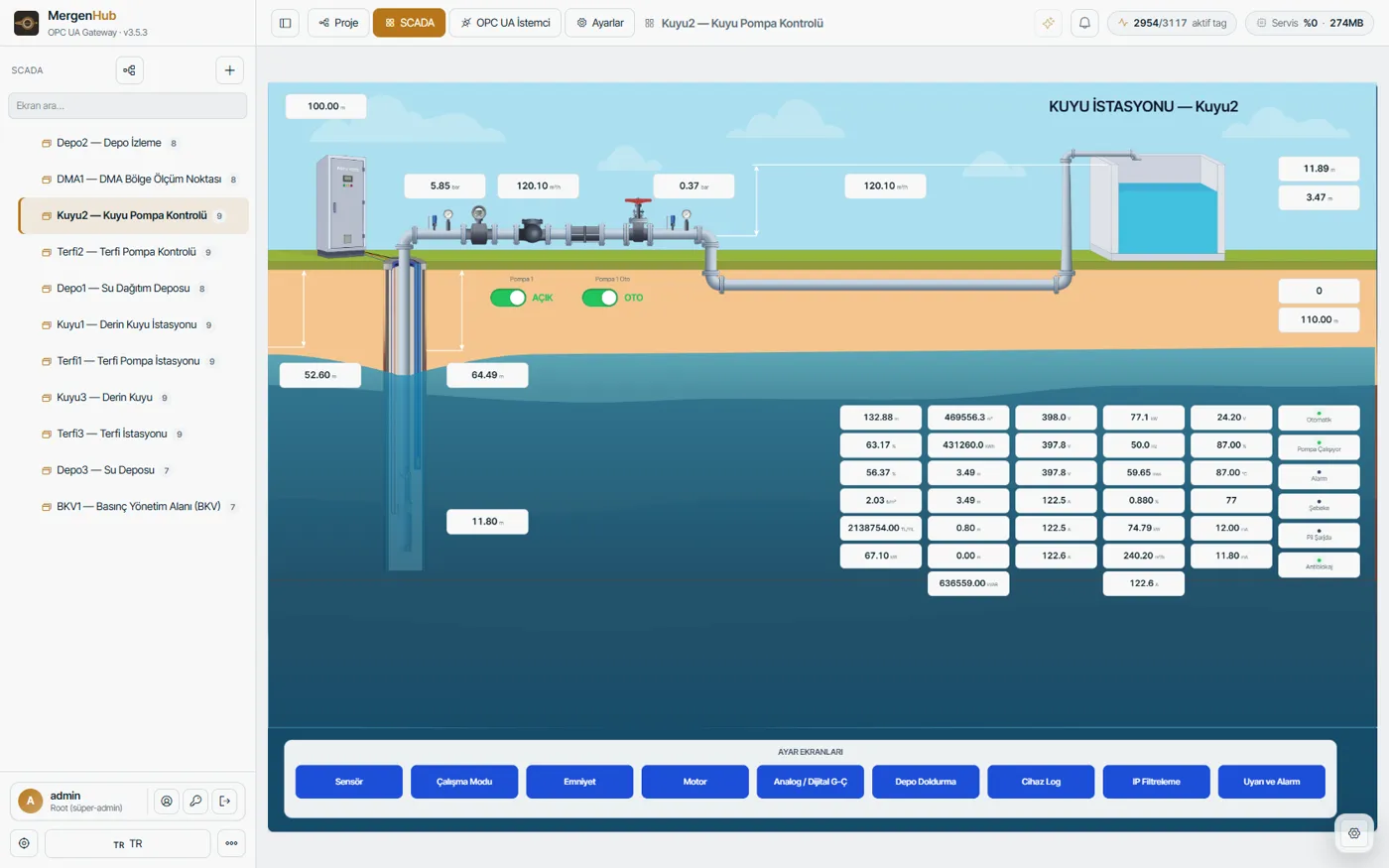 Main screen on MergenHub: Envest AQUA CNT 100+