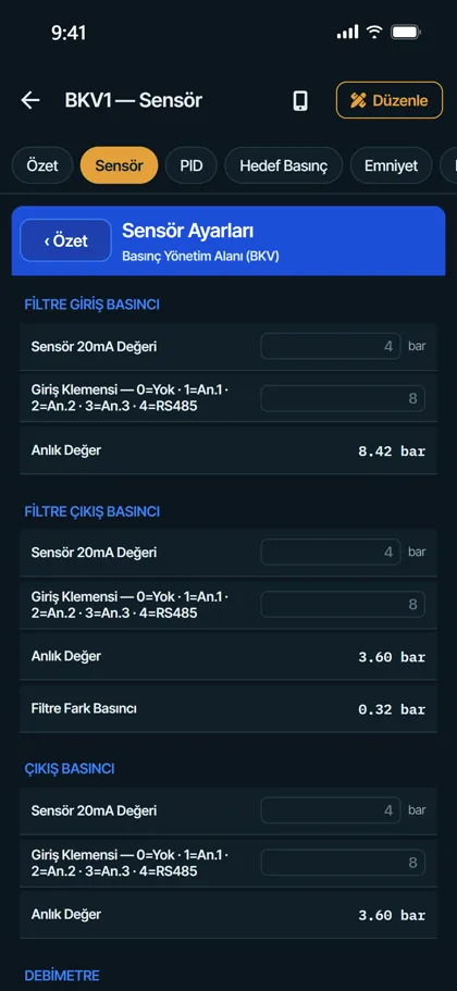 Telefonda ayar sekmesi: Envest SMART PCS (AQUA CNT 100S)